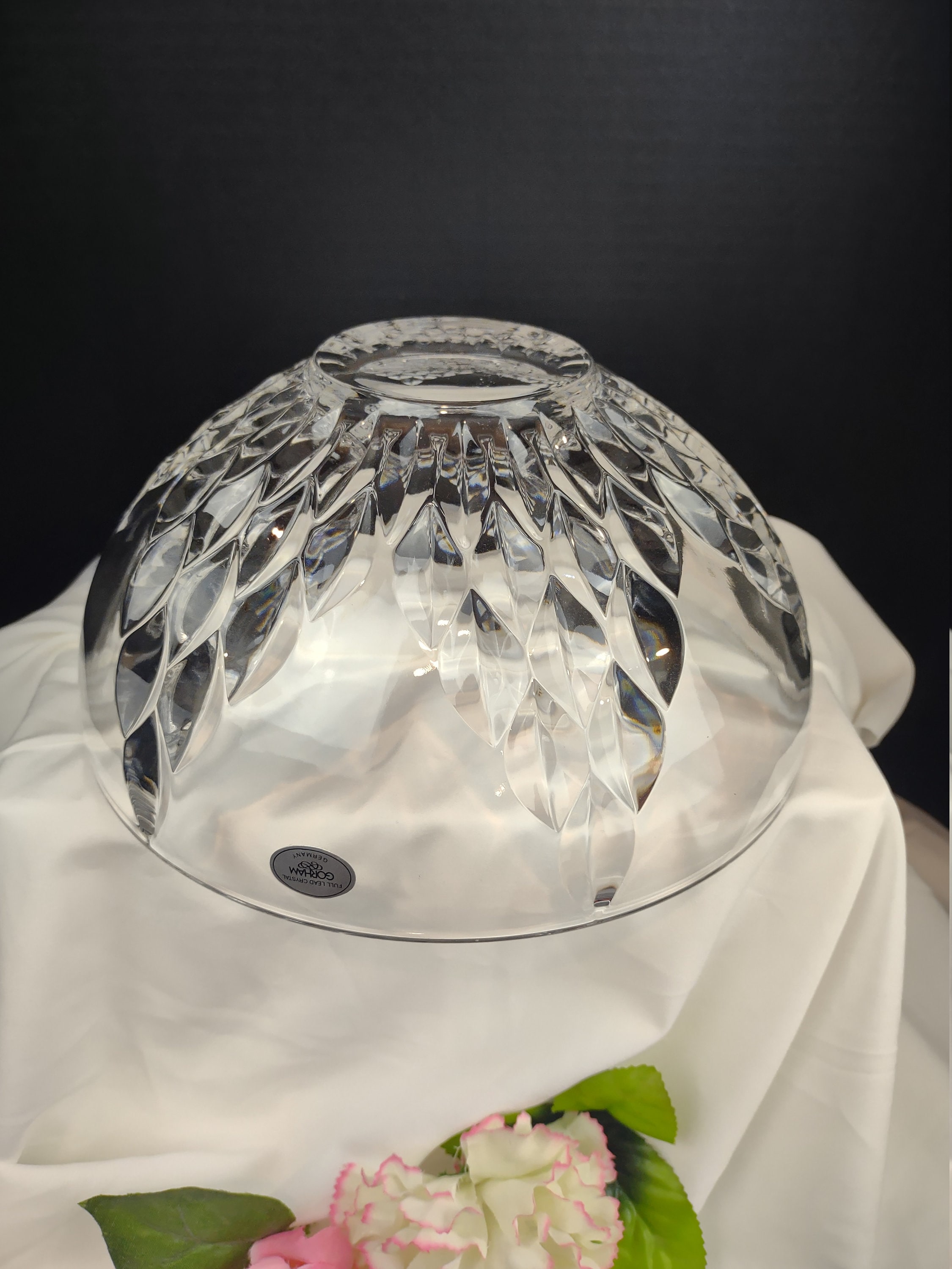 Crystal Serving Bowl Gorham Crystal Full Lead Crystal Etsy