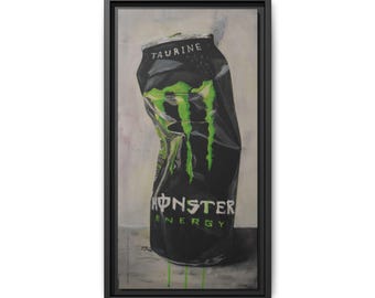 Crushed Monster Energy Can Matte Canvas