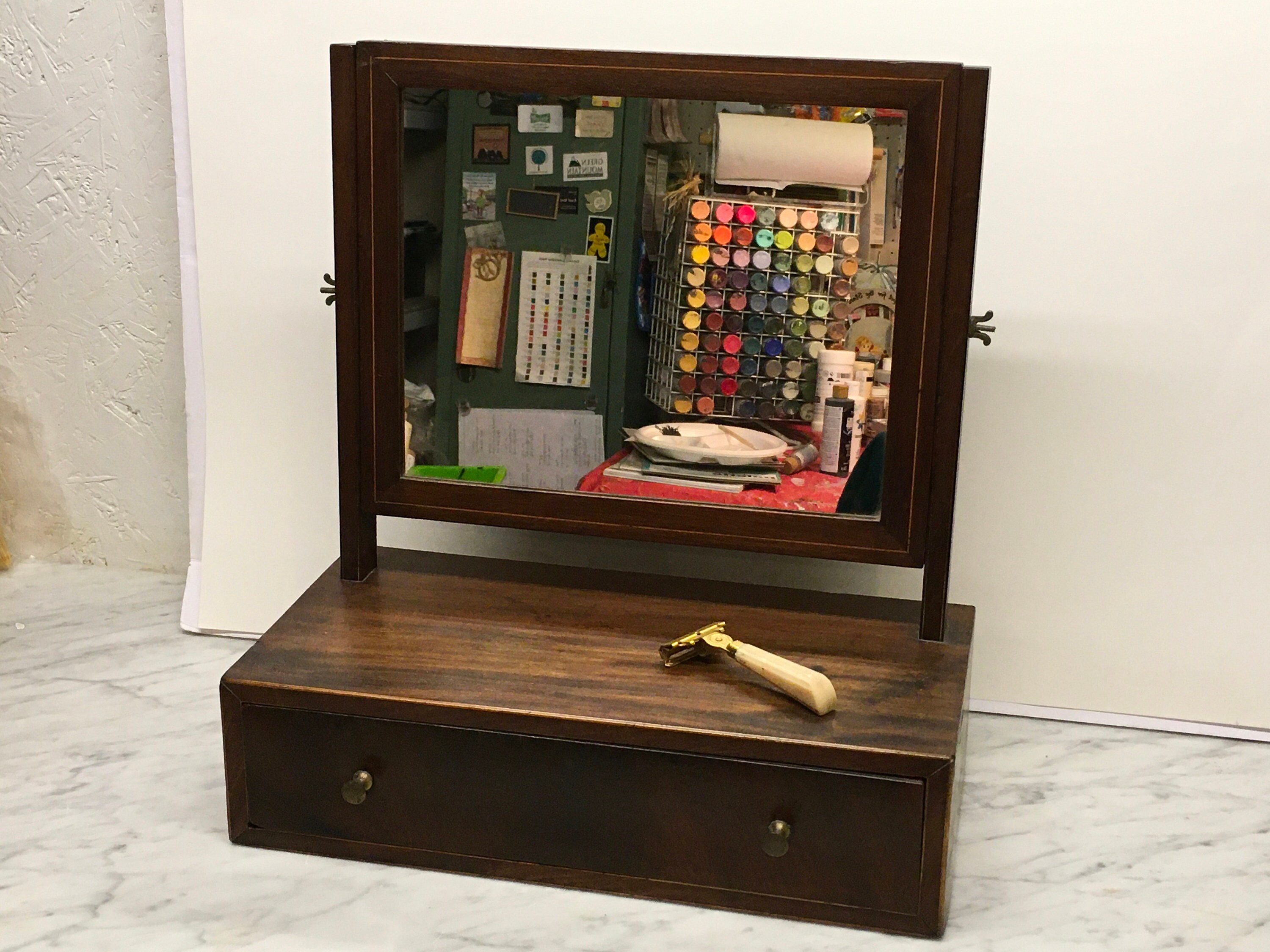 Vestido antiguo Top mesa de afeitar espejo gabinete artes y | Etsy