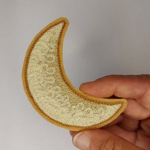 Crescent Moon Chainstitch Embroidered Patch