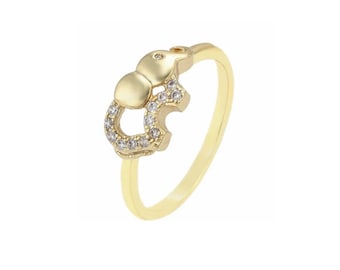 anillo de elefante•anillo delicado•oro