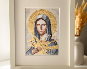 Mary Queen of Peace the Most Blessed Virgin Mary Custom Digital Oil ...