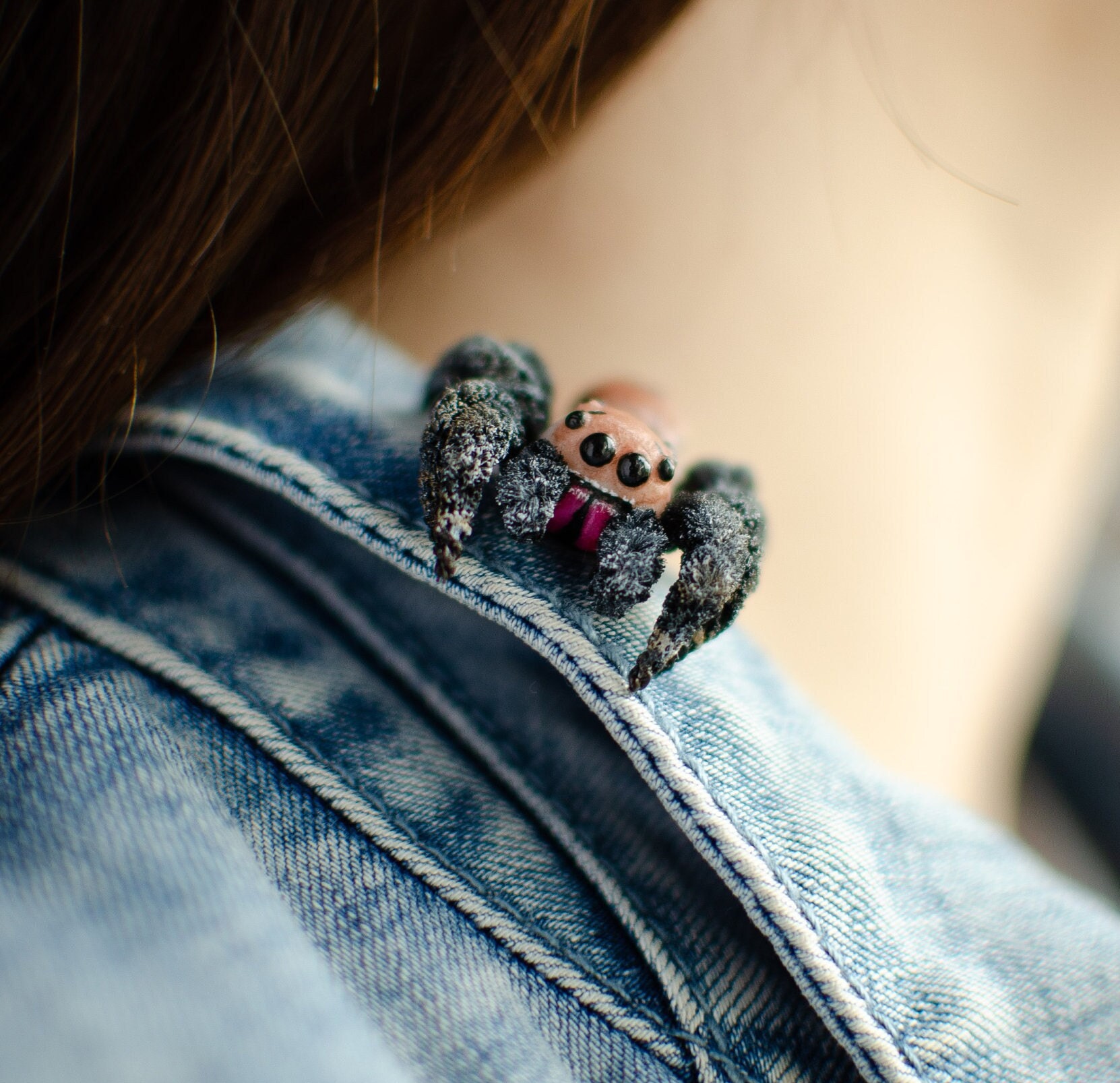 Jumping Spider Pin Super Realistic Poseable Figurine - Etsy