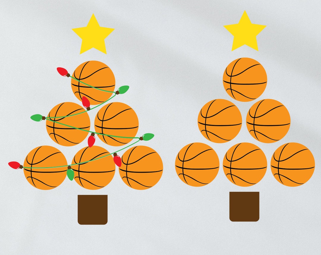Basketball Christmas Tree SVG Design Etsy