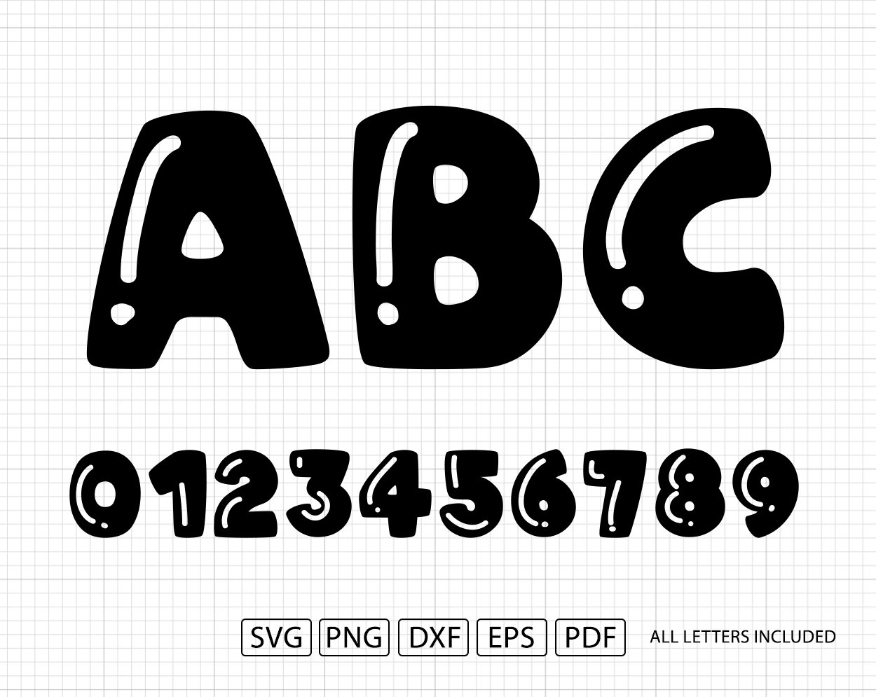 Balloon Party Font Cut Files Balloon Numbers Balloon Etsy Australia