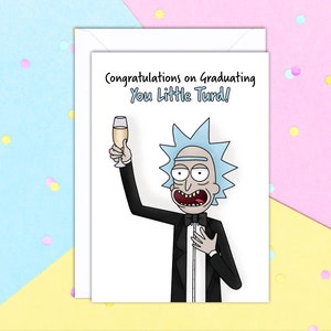 Congratulations On Graduating You Little Turd A5 Graduation Greeting card with white envelope