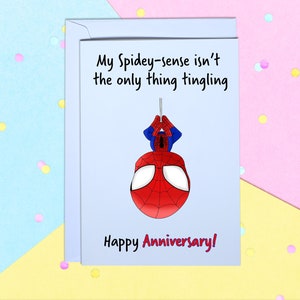 Spiderman spidey-senses  A5 Happy Anniversary/Birthday Greeting card with white envelope