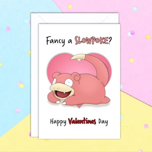 Fancy A Slowpoke A5 Carte de vœux de la Saint-Valentin avec enveloppe blanche