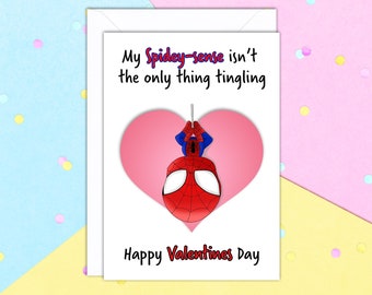 My Spidey-sense Isn't The Only Thing Tingling A5 Valentines Day Greeting card with white envelope