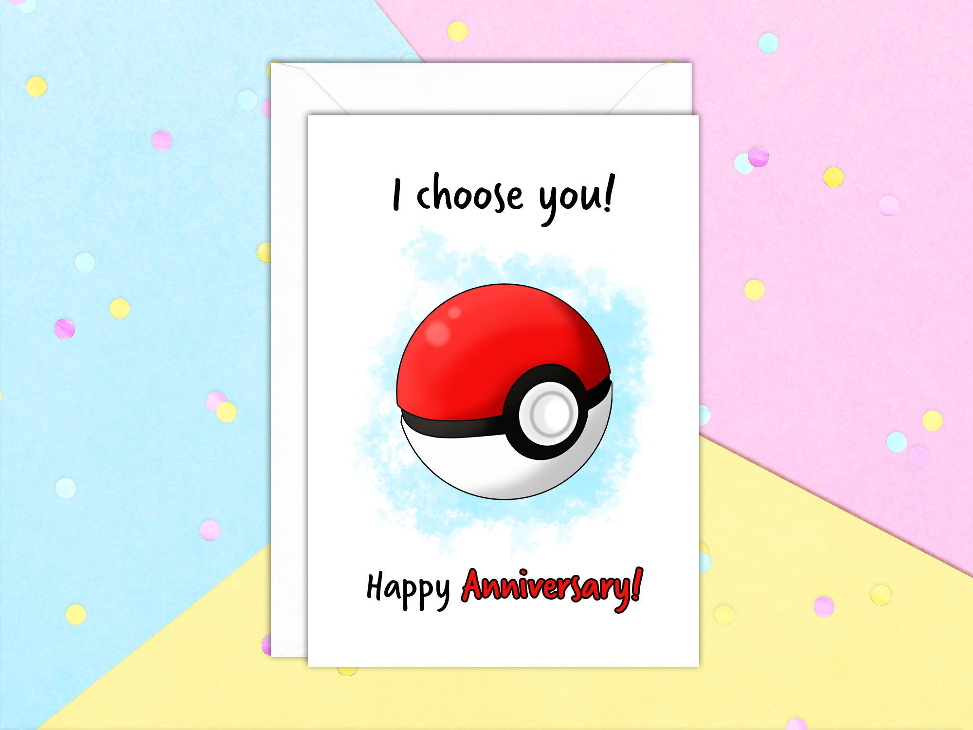 I Choose You Pokemon A5 Happy Anniversary/birthday Greeting Card With White Envelope - Etsy I Choose You Pokemon A5 Happy Anniversary/birthday Greeting Card With White Envelope - Etsy