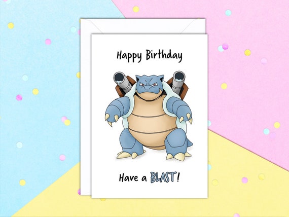 Have A Blast Pokemon A5 Happy Birthday Greeting card with white envelope Have A Blast Pokemon A5 Happy Birthday Greeting card with white envelope