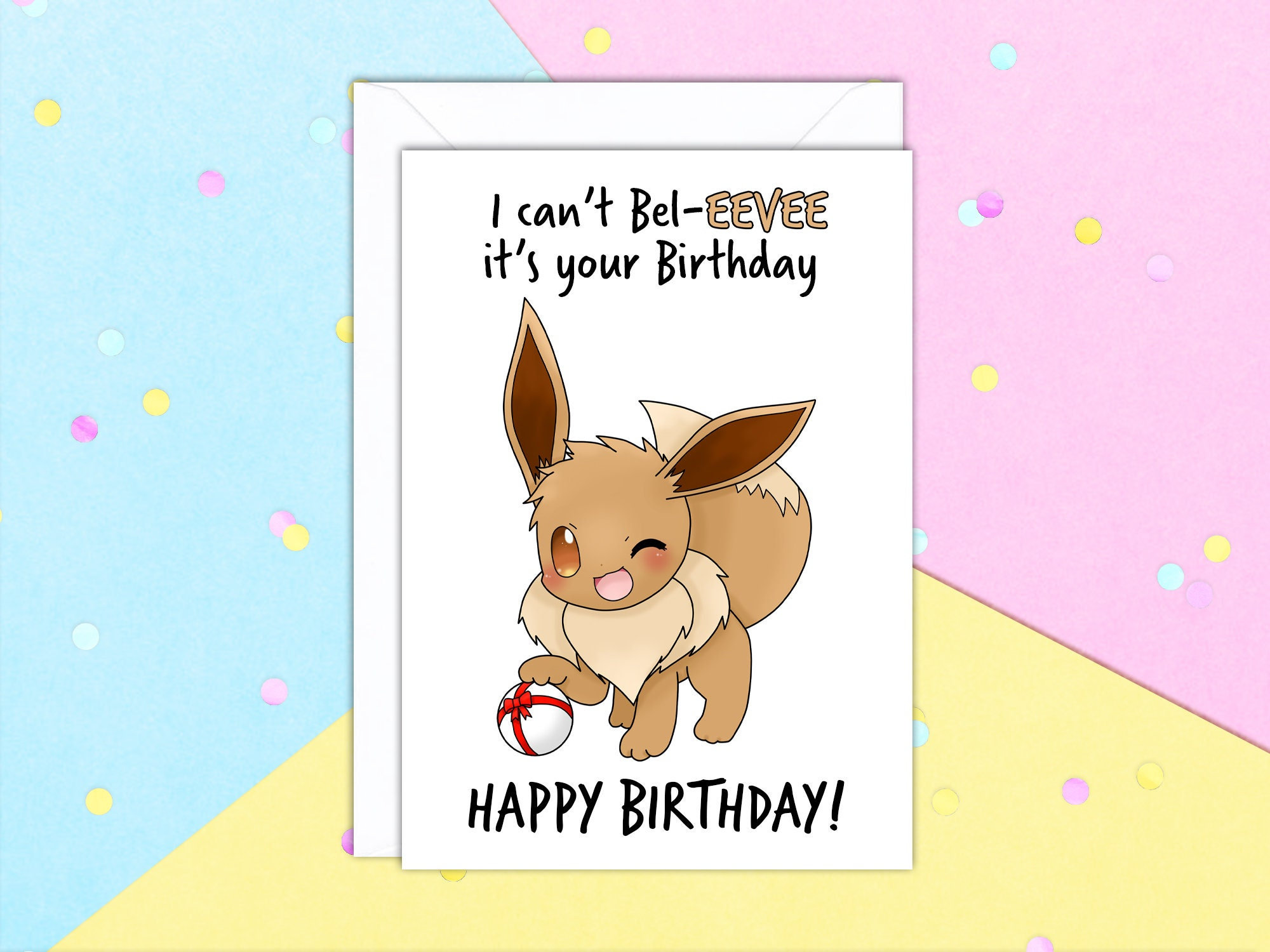I Can’t Bel-eevee It’s Your Birthday Pokemon A5 Happy - Etsy Canada