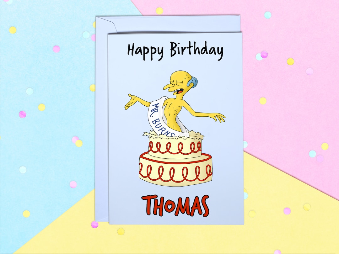 Happy Birthday Mr Smithers Mr A5 Birthday Greeting Card With White Envelope Custom Etsy