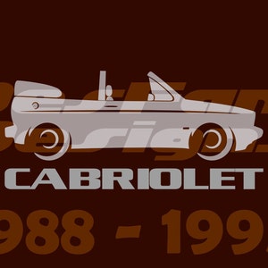 Volkswagen VW Cabriolet (Cabby) Design 1988 - 1993 Eps, Svg, Png, Psd