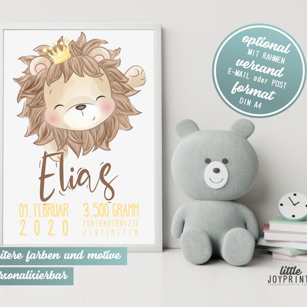 Lion Birth Chart Poster - Etsy