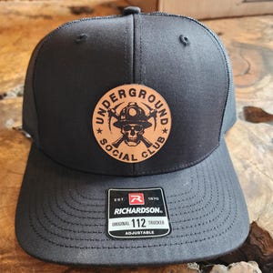Underground Social Club Miner Hat - Leather Patch, Richardson 112