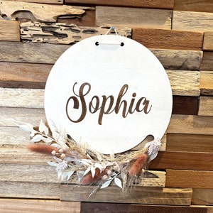 Nameplate, Door Sign, Personalized, Dried Flower, Gift image 1