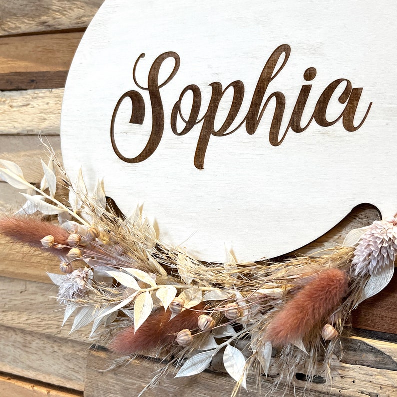 Nameplate, Door Sign, Personalized, Dried Flower, Gift image 2