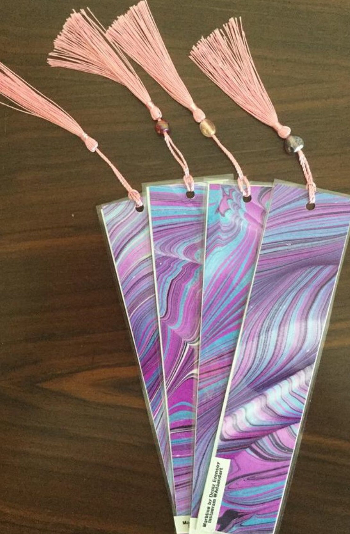 Original Marbled bookmarksunique pattern 5X22 cm Etsy