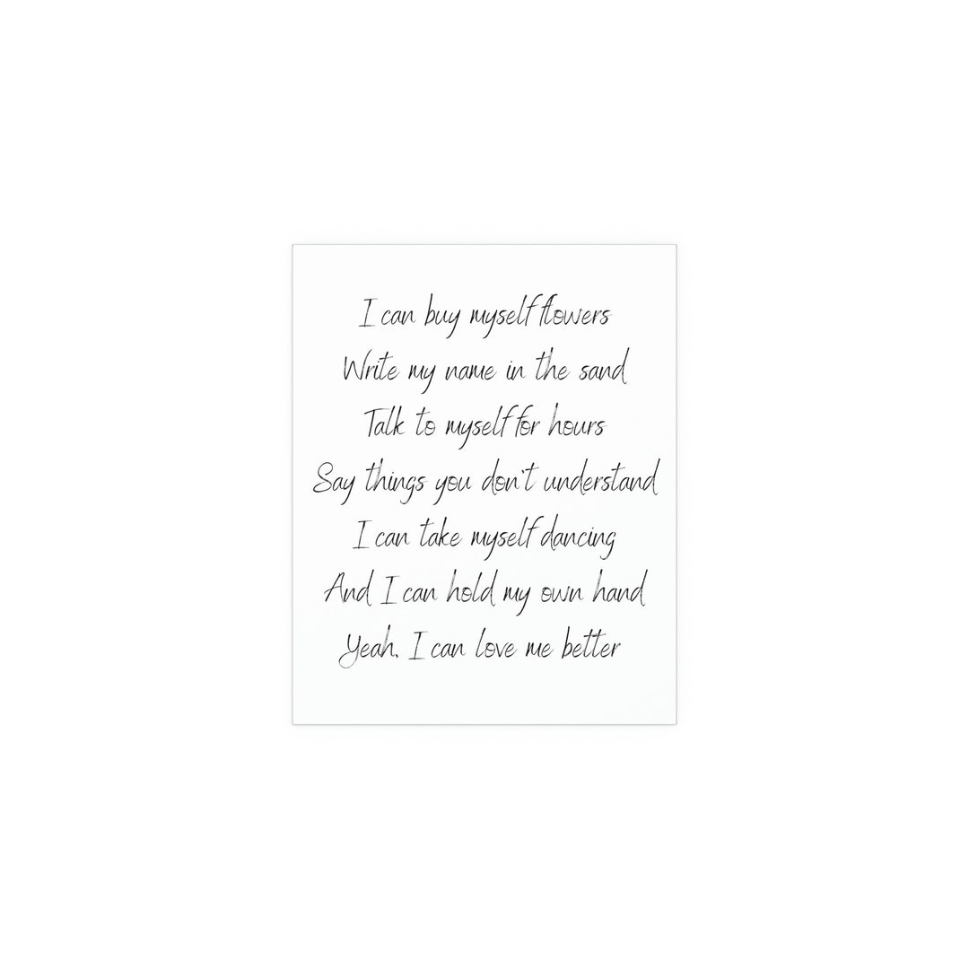 Miley Cyrus Flowers Lyrics Poster Etsy