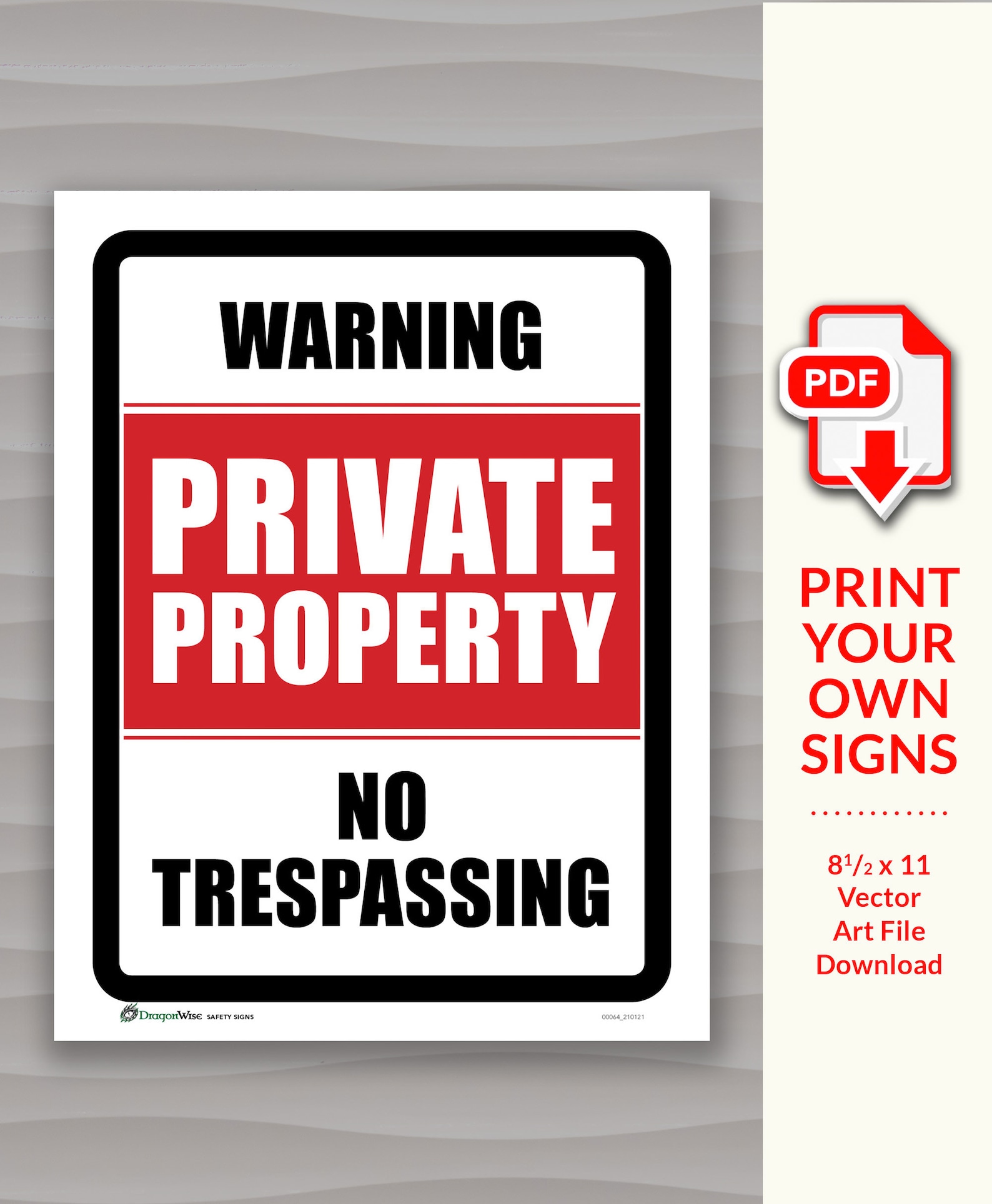 Private Property Sign Bundle Digital Print Instant Download | Etsy
