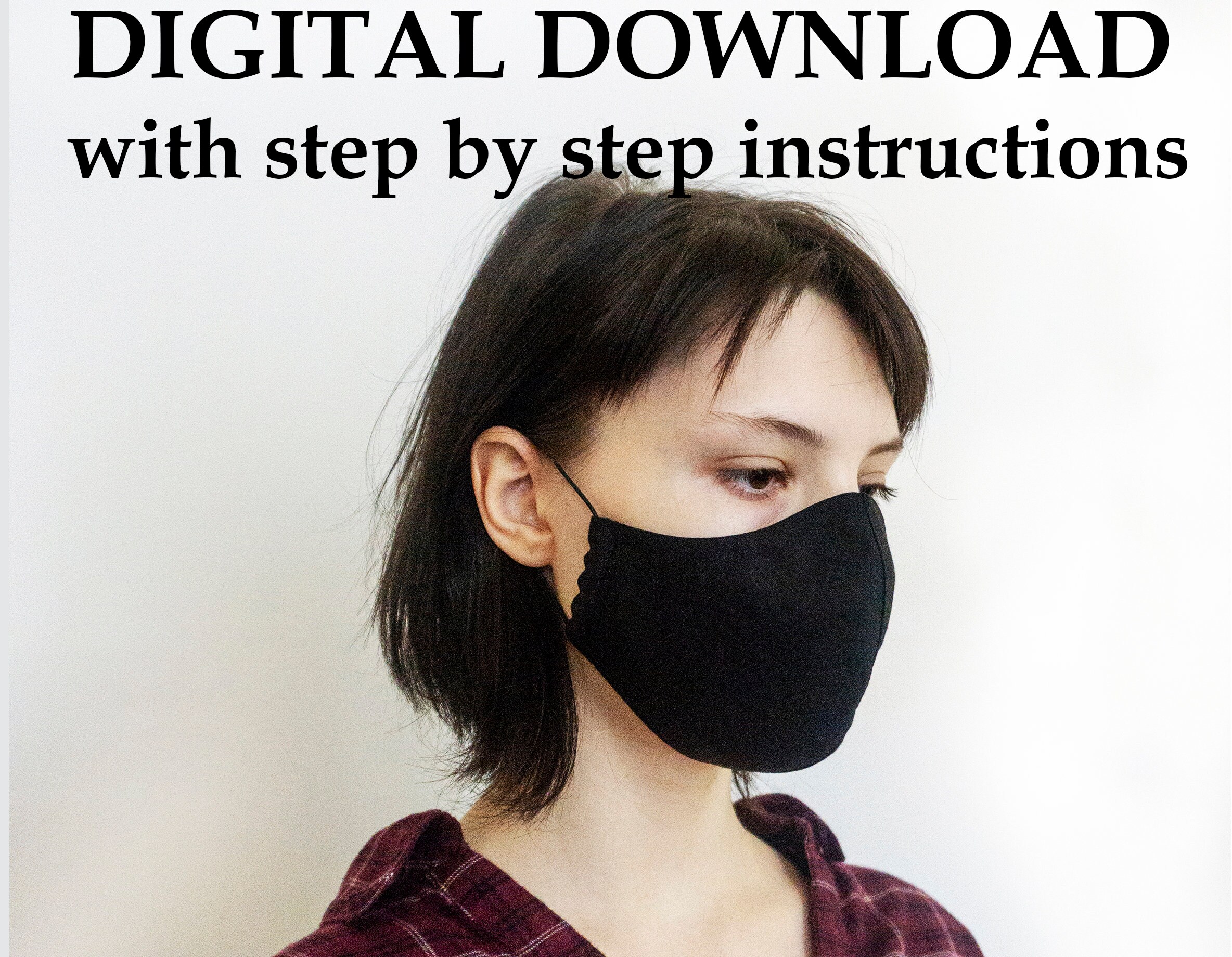 3D Face Mask Sewing Pattern, PDF Downloadable face mask ...