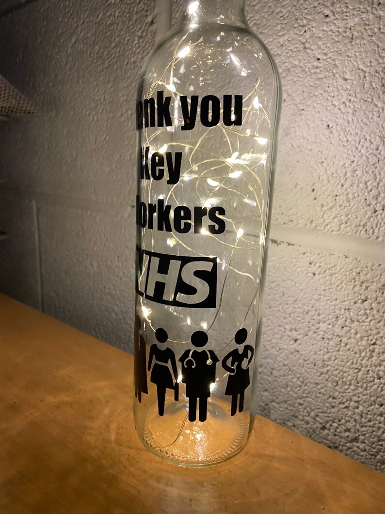 NHS Key Workers Thank You Light up Bottle Gift Unique Nurse Etsy