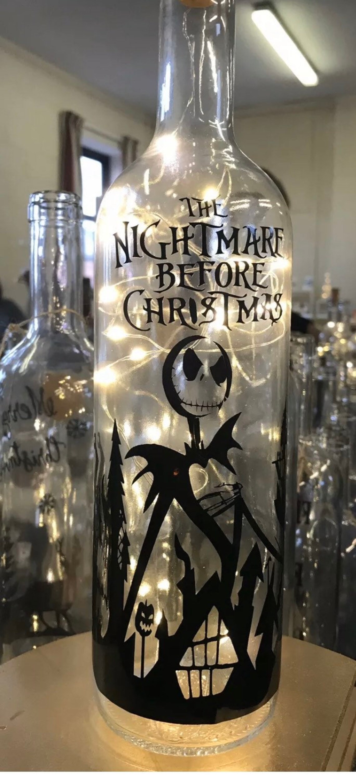 Nightmare Before Christmas Inspired Light Bottle Gift Unique Etsy UK