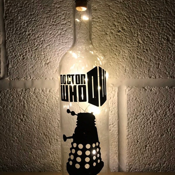 Dr Who inspired light up bottle gift present unique