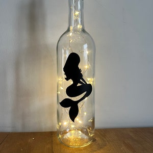 Little mermaid inspired, mermaid bottle light gift unique, personalised