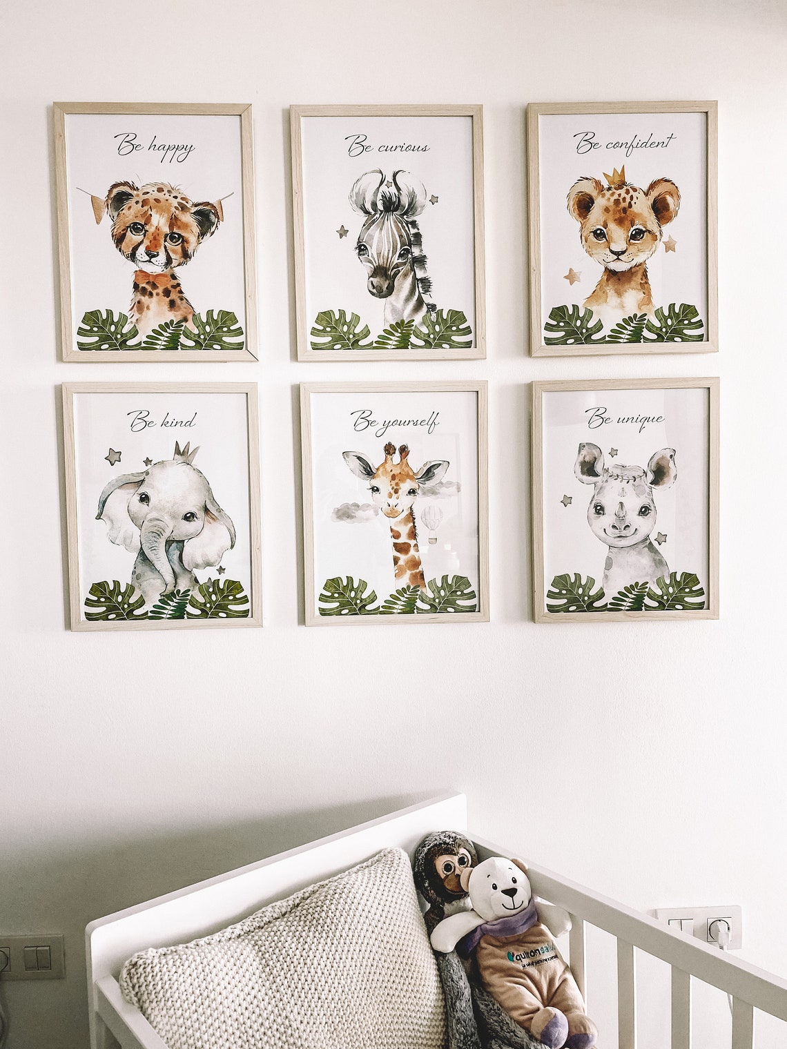 Animal Nursery Prints Printable Set of 6 Printable Baby | Etsy