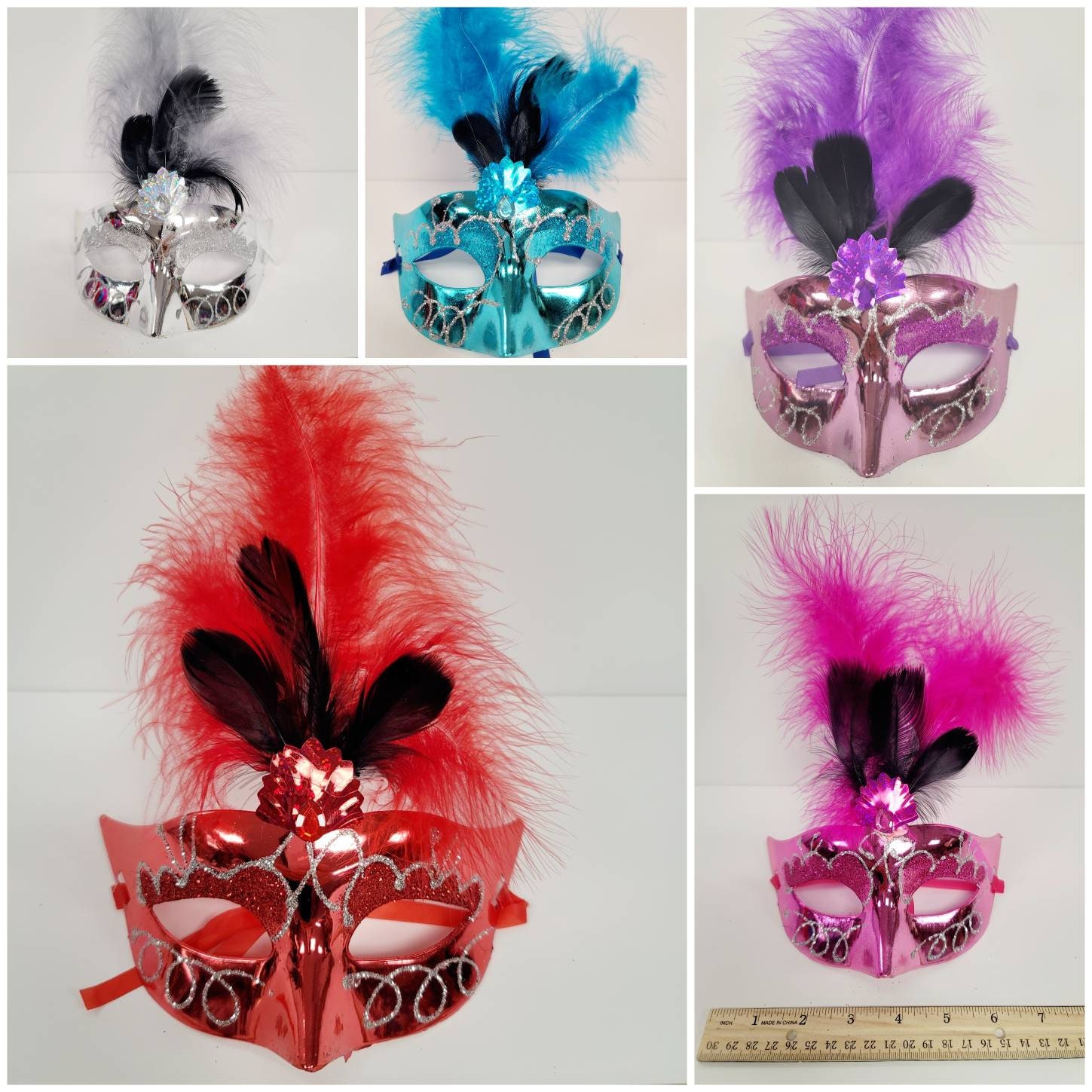 Venezianische Masken-Set – Mehrfarbig, Für Mottopartys, Karneval & Halloween | Luxuriöse Verkleidungsmasken