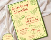 Adios To My Twenties Birthday Invite Editable Canva Template 30th Birthday Invite Mexico Girls Trip Weekend Cocktail Birthday Invitation 2