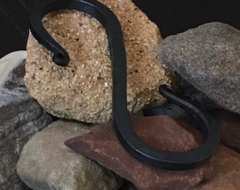 Hand forged S hook, pot and pan hook, kitchen accessories, plant hanger, veteran made, made in the USA
