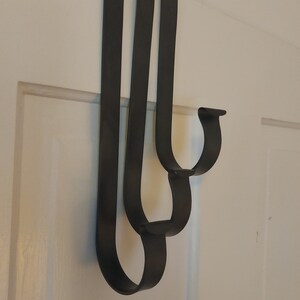 Hand forged over the door wreath hanger, veteran made, made in the USA image 10