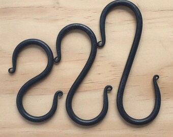 Hand forged S hooks, veteran made, made in the USA