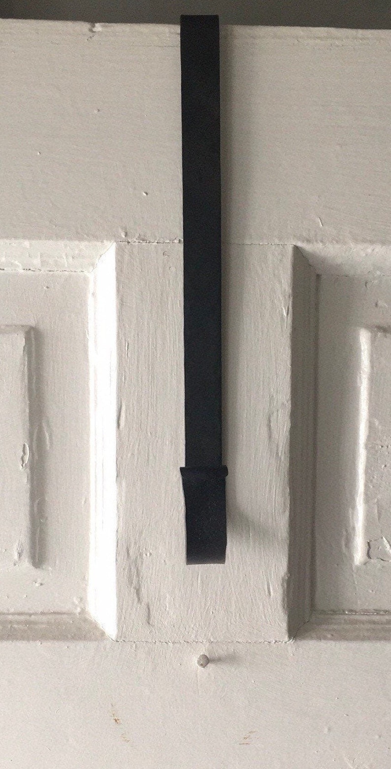 Hand forged over the door wreath hanger, veteran made, made in the USA image 2