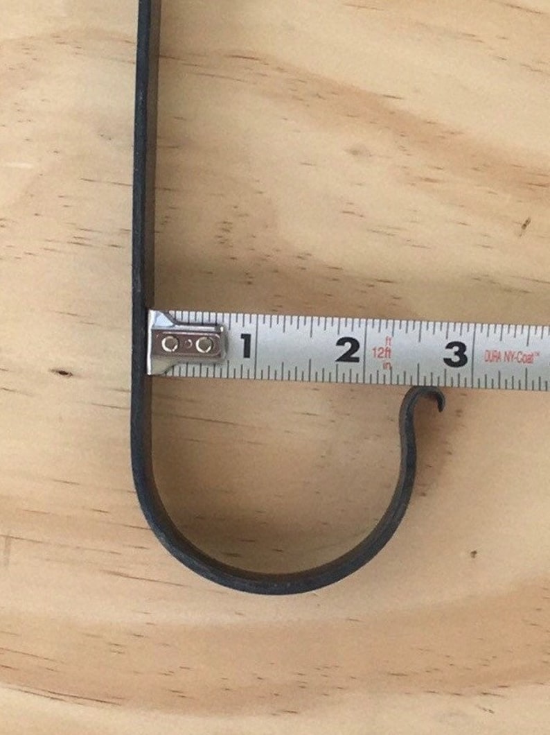 Hand forged over the door wreath hanger, veteran made, made in the USA image 6