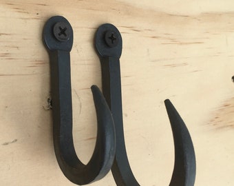 Hand forged wall hook,handmade shaker style J hook, veteran made, made in the USA