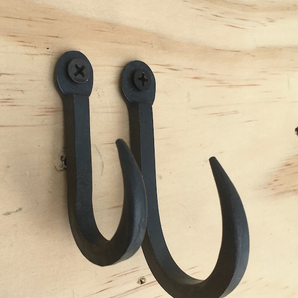 Hand forged wall hook,handmade shaker style J hook, veteran made, made in the USA