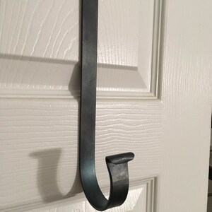 Hand forged over the door wreath hanger, veteran made, made in the USA image 8