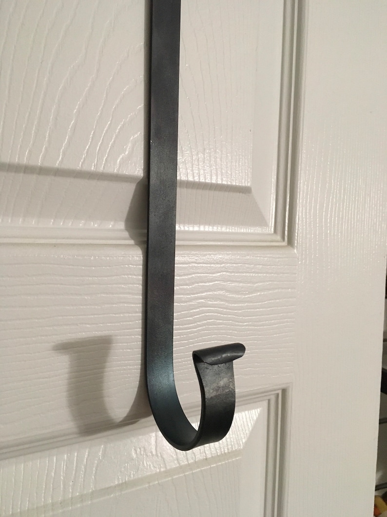 Hand forged over the door wreath hanger, veteran made, made in the USA image 8