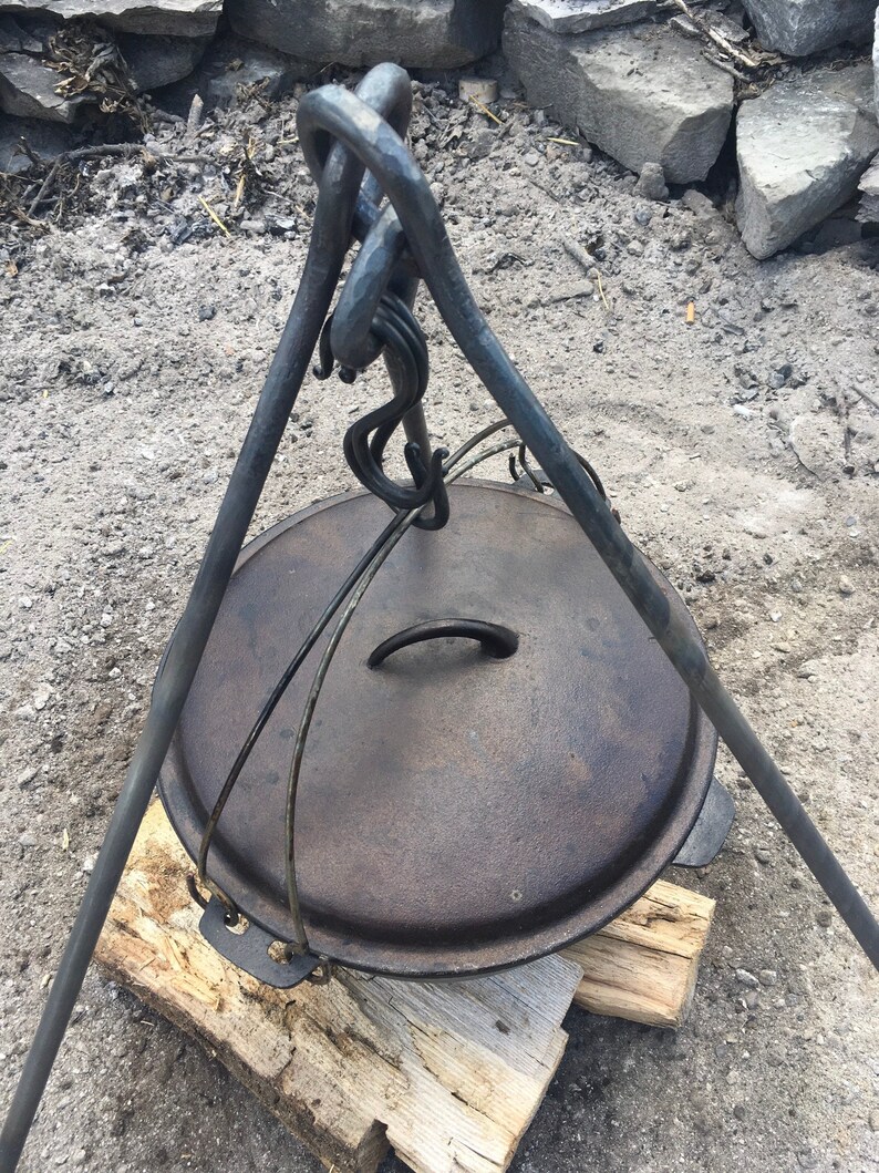 Hand Campfire Tripod Dutch Oven Tripod Stand Cast Etsy
