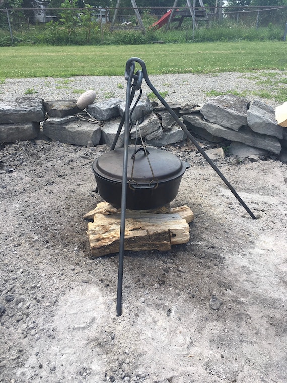 Hand Forged Campfire Tripod, Dutch Oven Tripod Stand, Cast Iron Pot Stand,  Outdoor Cooking Stand, Veteran Made, Made in the USA 