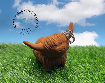 Highland Cow Ring Holder/Jewelry Holder/Cute Decor/Cadeau pour elle/Cadeau pour lui/Home Decor