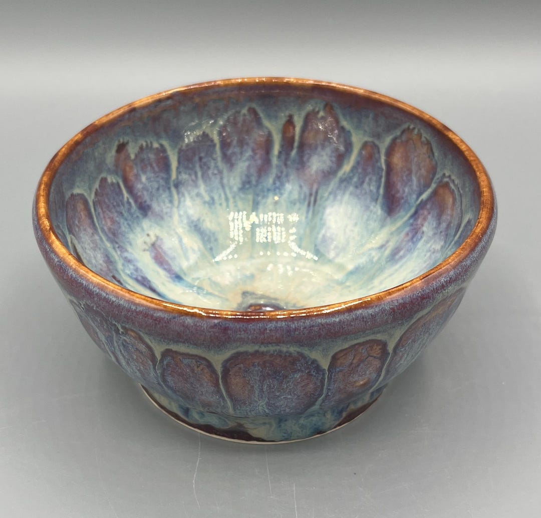 Hand Thrown Stoneware Pottery Bowl Glaze in Merlot Opal Glazes - Etsy