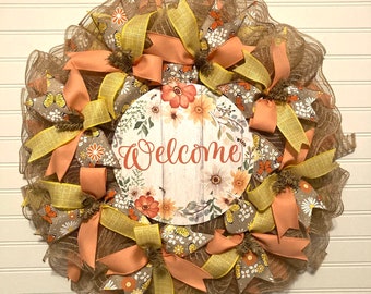 Welcome Floral Wreath