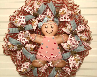 Gingerbread Girl Christmas Wreath