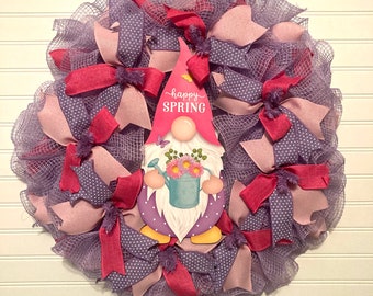 Happy Spring Gnome Wreath