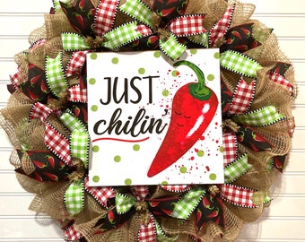 Just Chillin’ Hot Pepper Wreath